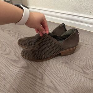 Vince Camuto Brown Perforated Flats